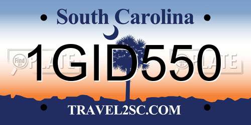 1GID550 South Carolina License Plate