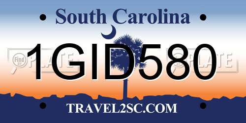 1GID580 South Carolina License Plate