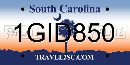 1GID850 South Carolina License Plate