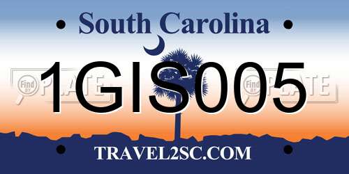 1GIS005 South Carolina License Plate