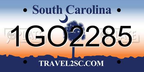 1GO2285 South Carolina License Plate