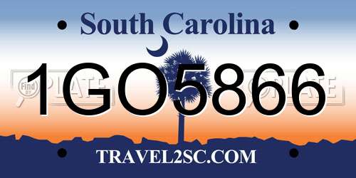 1GO5866 South Carolina License Plate