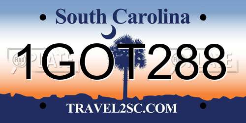 1GOT288 South Carolina License Plate