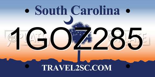 1GOZ285 South Carolina License Plate