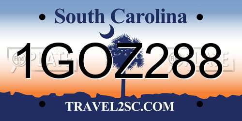 1GOZ288 South Carolina License Plate