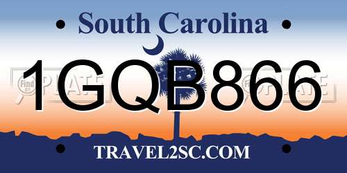 1GQB866 South Carolina License Plate
