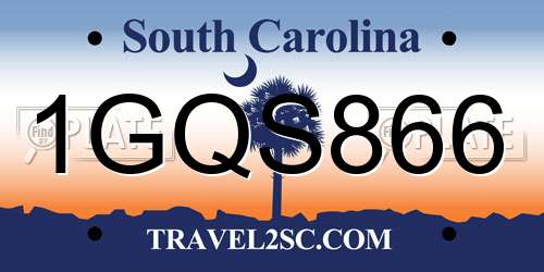 1GQS866 South Carolina License Plate