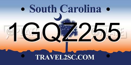 1GQZ255 South Carolina License Plate