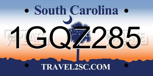 1GQZ285 South Carolina License Plate