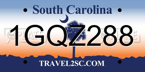 1GQZ288 South Carolina License Plate