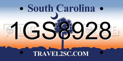 1GS8928 South Carolina License Plate