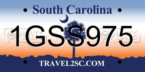 1GSS975 South Carolina License Plate
