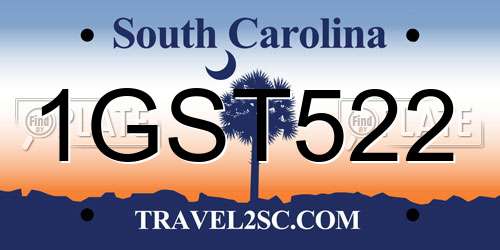 1GST522 South Carolina License Plate