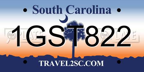 1GST822 South Carolina License Plate