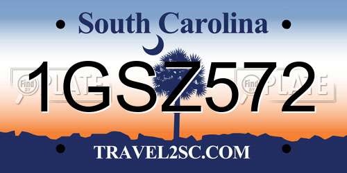 1GSZ572 South Carolina License Plate