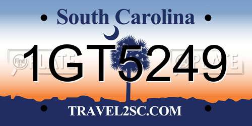 1GT5249 South Carolina License Plate