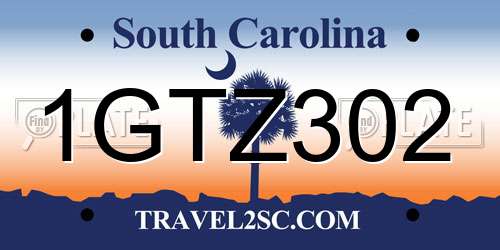 1GTZ302 South Carolina License Plate