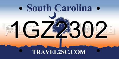 1GZ2302 South Carolina License Plate