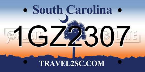 1GZ2307 South Carolina License Plate