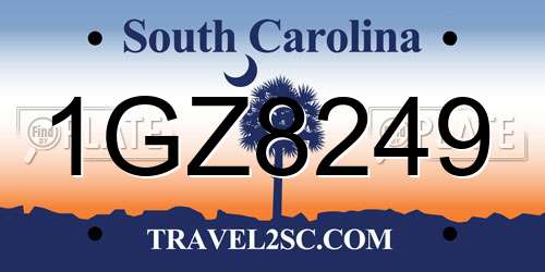 1GZ8249 South Carolina License Plate