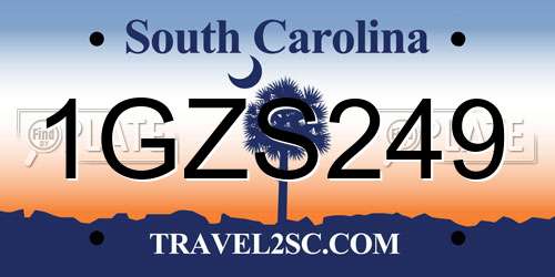 1GZS249 South Carolina License Plate
