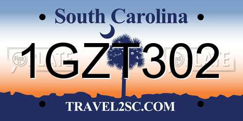 1GZT302 South Carolina License Plate