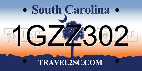 1GZZ302 South Carolina License Plate