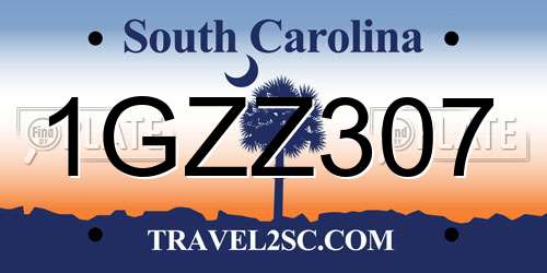 1GZZ307 South Carolina License Plate