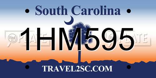 1HM595 South Carolina License Plate