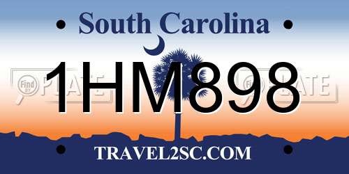 1HM898 South Carolina License Plate