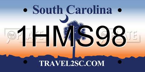 1HMS98 South Carolina License Plate