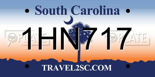 1HN717 South Carolina License Plate
