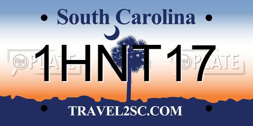 1HNT17 South Carolina License Plate