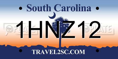 1HNZ12 South Carolina License Plate