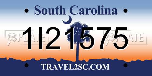 1I21575 South Carolina License Plate