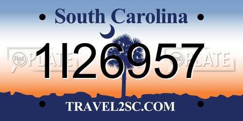 1I26957 South Carolina License Plate