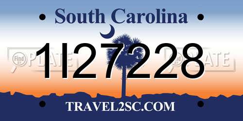 1I27228 South Carolina License Plate