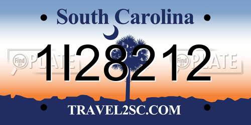 1I28212 South Carolina License Plate