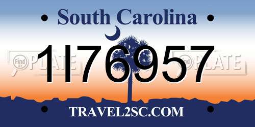 1I76957 South Carolina License Plate