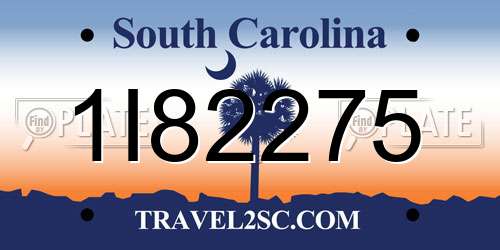 1I82275 South Carolina License Plate