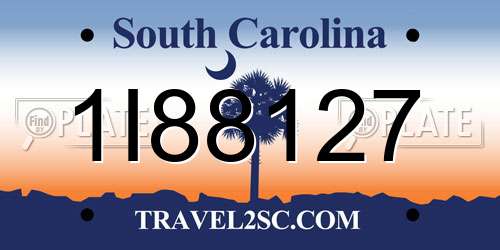 1I88127 South Carolina License Plate