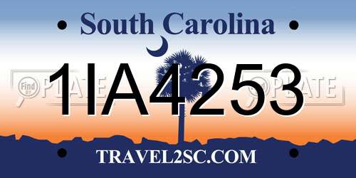 1IA4253 South Carolina License Plate