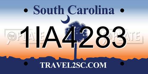 1IA4283 South Carolina License Plate