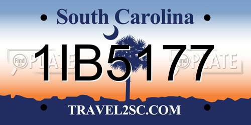 1IB5177 South Carolina License Plate