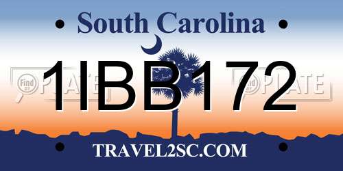 1IBB172 South Carolina License Plate