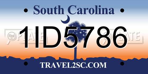 1ID5786 South Carolina License Plate