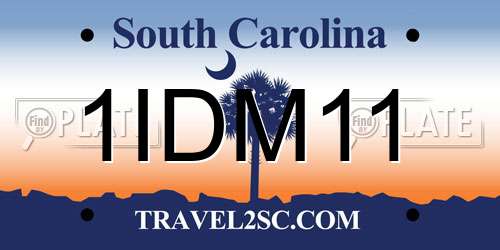 1IDM11 South Carolina License Plate
