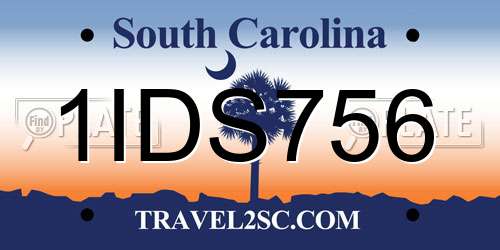 1IDS756 South Carolina License Plate