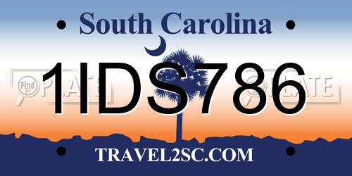 1IDS786 South Carolina License Plate