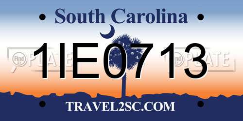 1IE0713 South Carolina License Plate